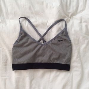 Grey Nike sports bra